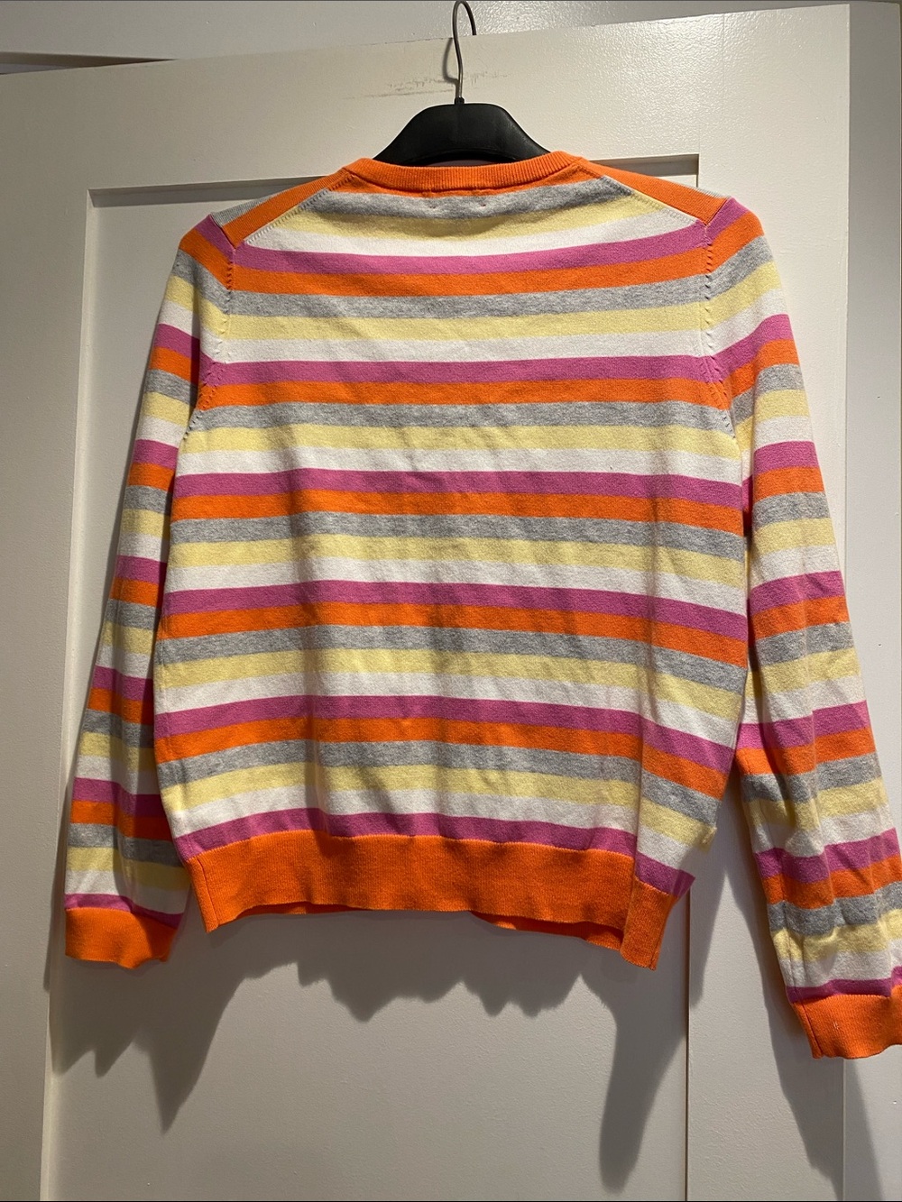 Lord & Taylor Striped Cardigan in Orange, Pink, Grey, White & Yellow. Size XL - Picture 6 of 6